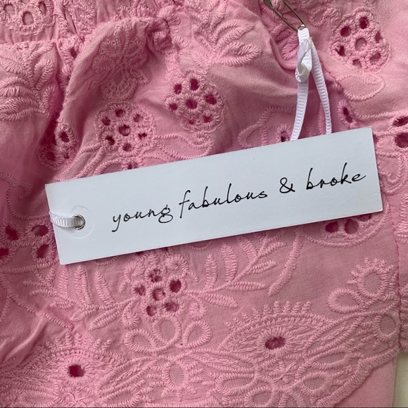 NWT Young Fabulous & Broke eyelet crop top size S - Picture 5 of 7